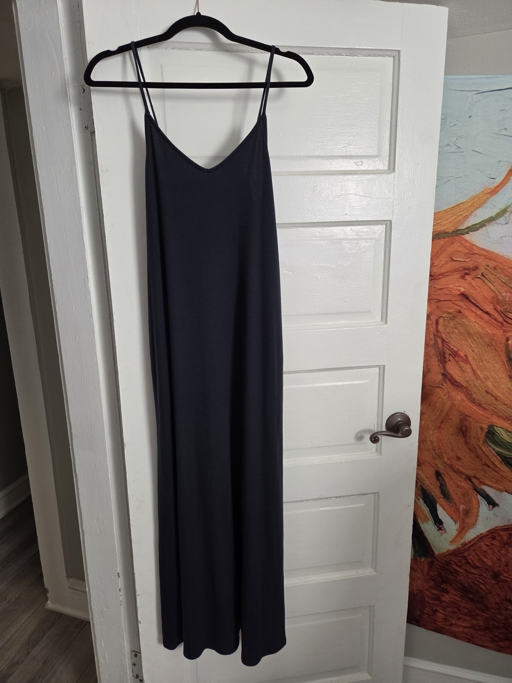 Carly Jean Los Angeles - CJ's Fav Ribbed Spaghetti Strap Maxi Dress, Navy Blue